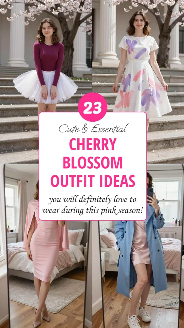 23 Cherry Blossom Outfits for Spring 2026 | Best Cherry Blossom Outfit Ideas | Pink Season Fashion | Trendy Spring Outfits