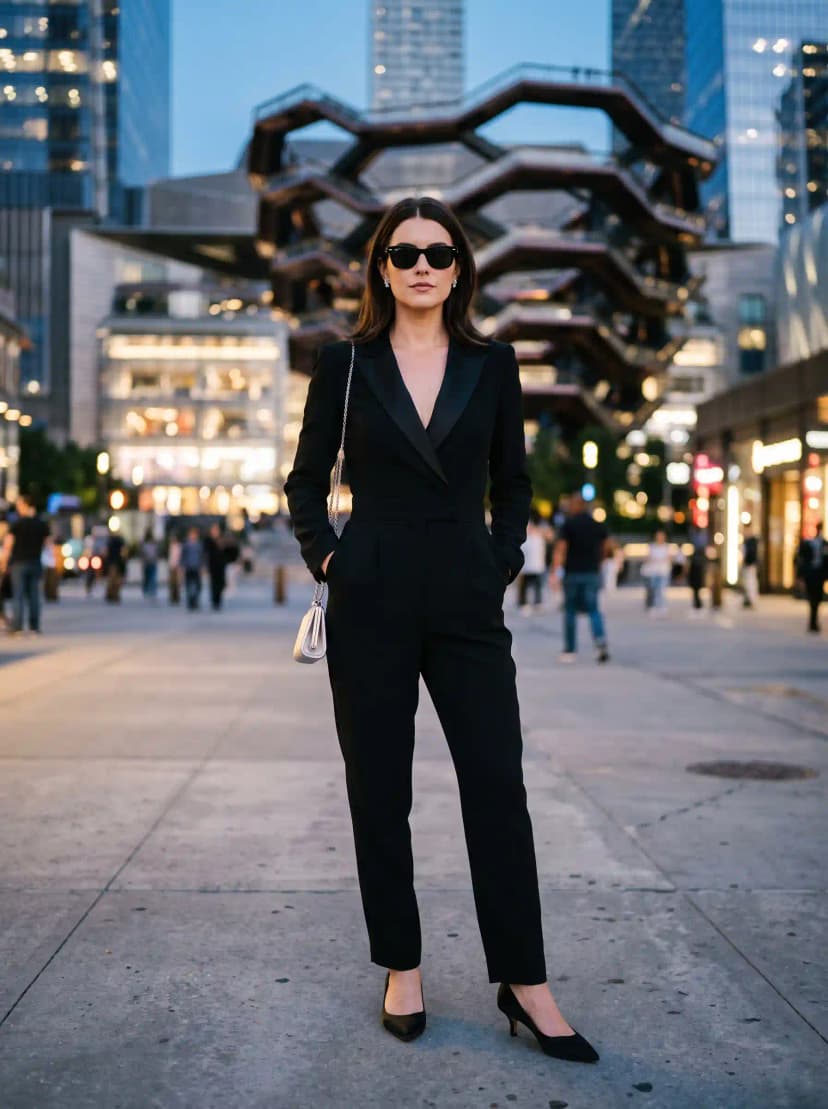 Black Tuxedo Jumpsuit