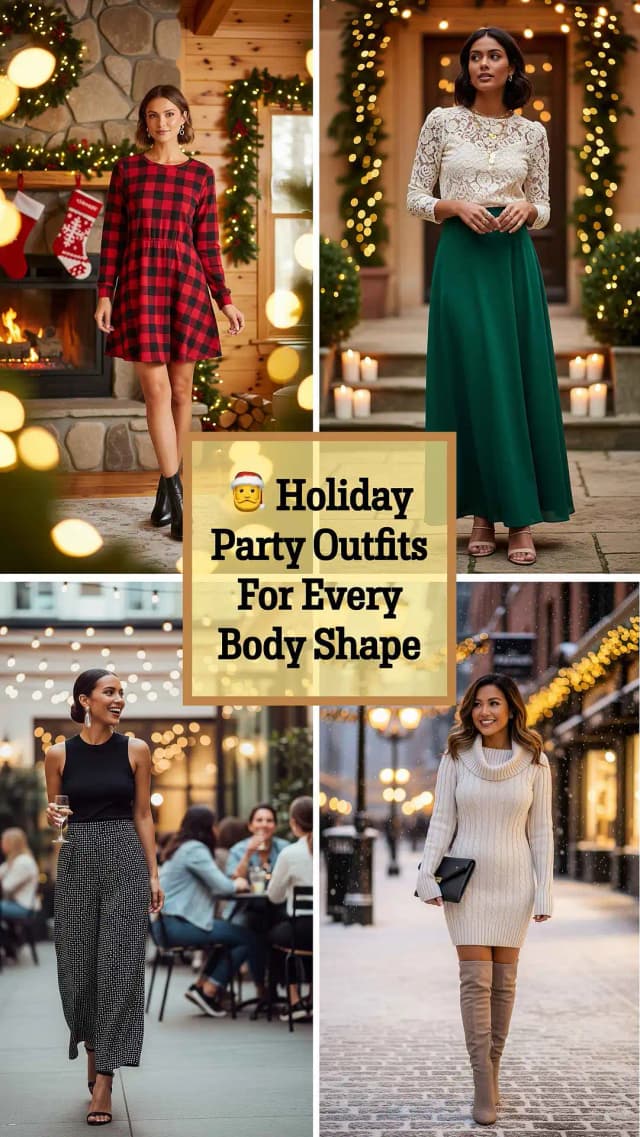 Holiday Party Outfits That Flatter Every Figure: 2025 Fashion Guide 🎄✨ | Best Party Looks for Hourglass, Pear, Apple & Rectangle Body Shapes
