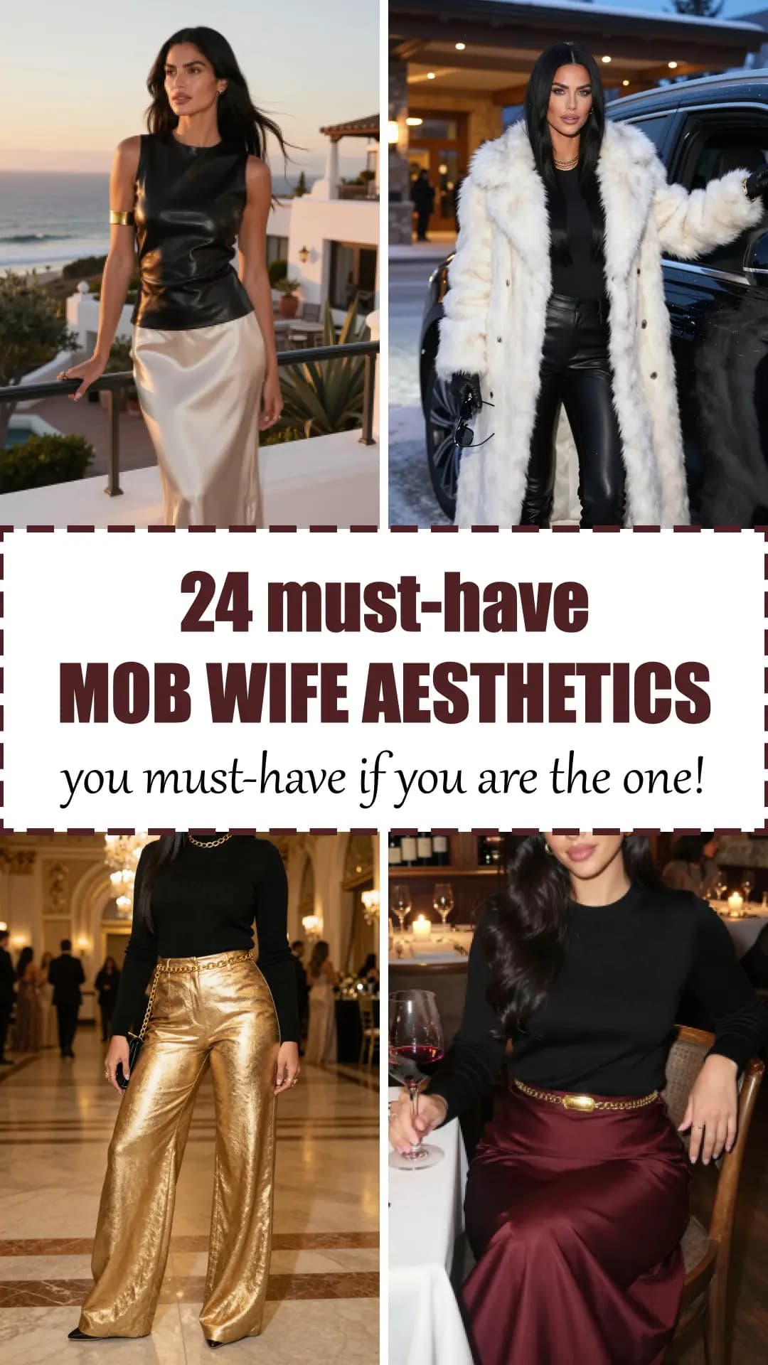 24 Best Mob Wife Outfits for Women 2026 💋🧥💎 | Trendy, Glamorous & Bold Mob Wife Aesthetic Outfit Ideas