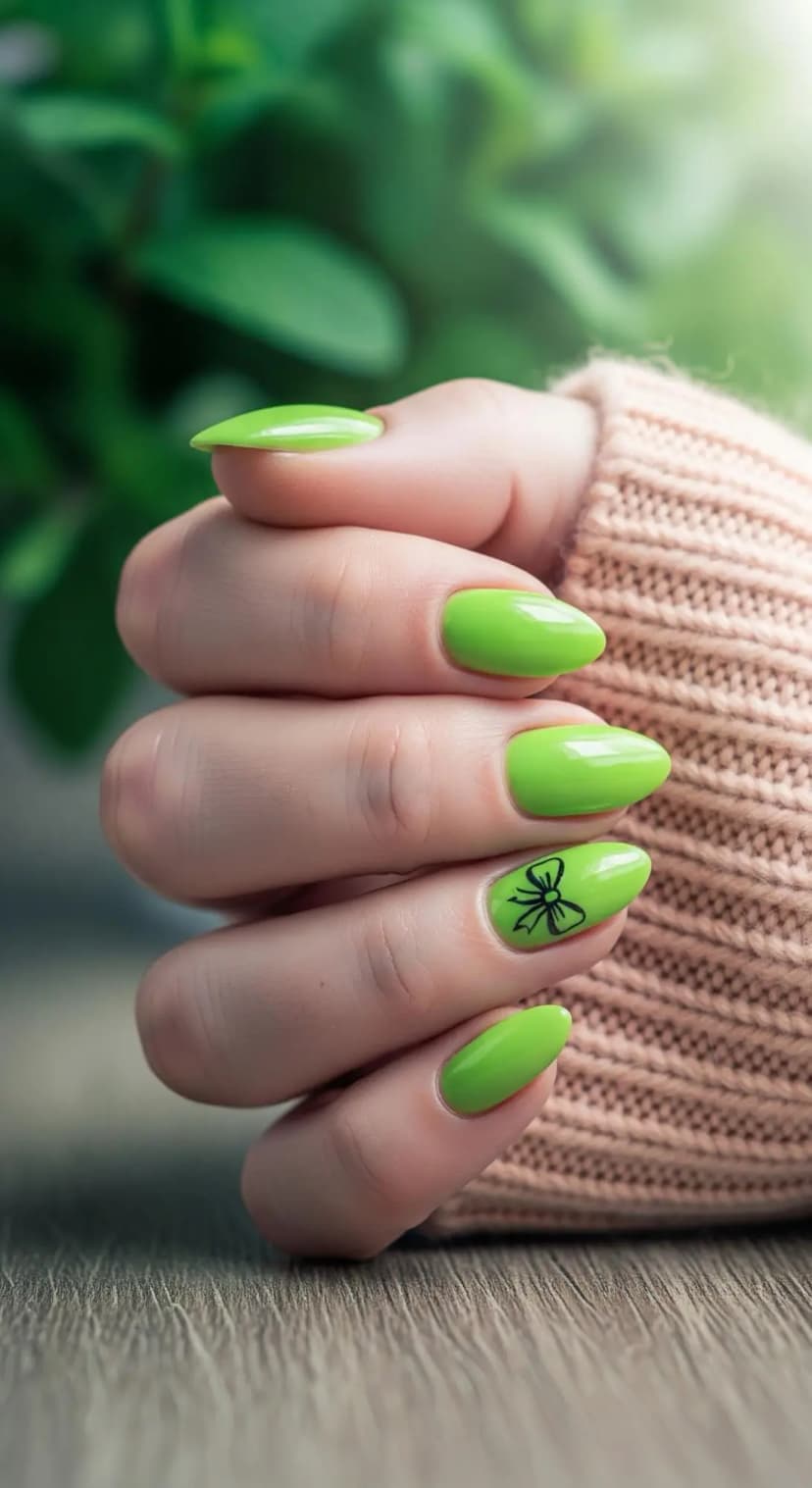 Lime Green Bow Detail