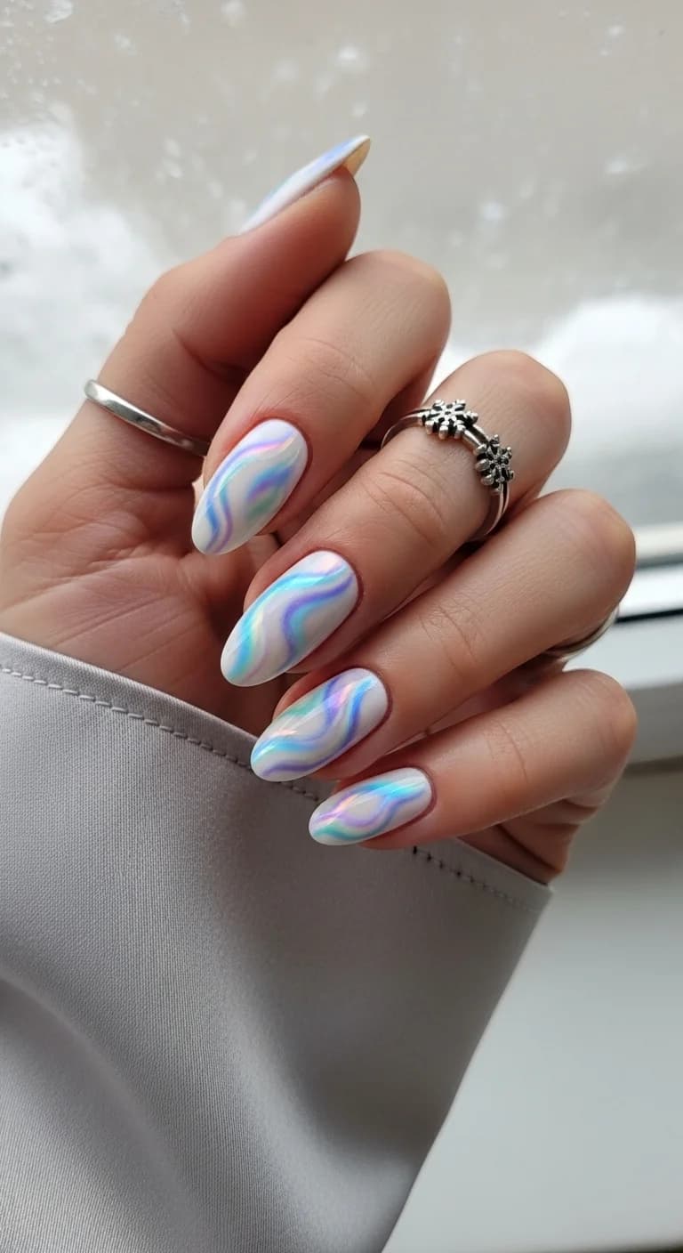 Iridescent Aurora Swirls
