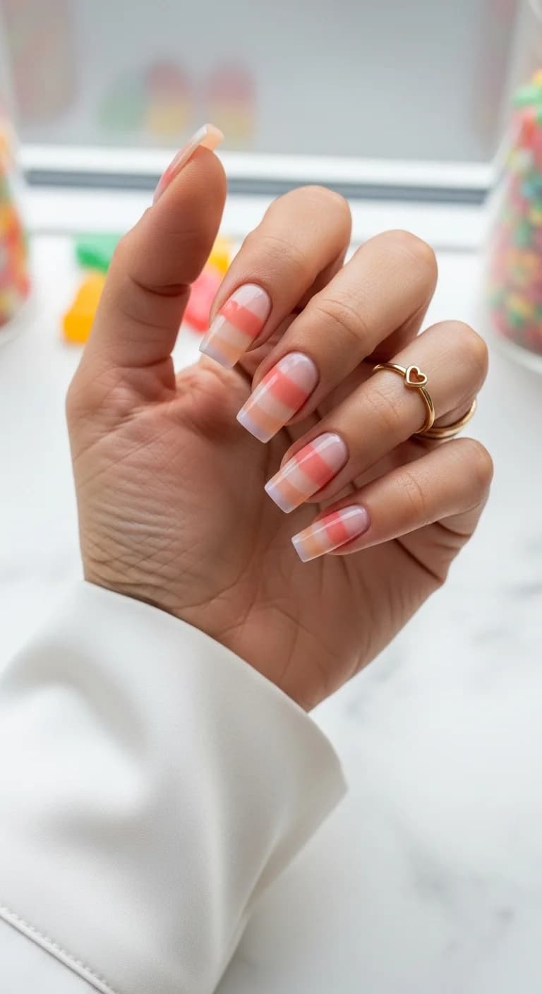 Peachy Sunset Ombre Stripes