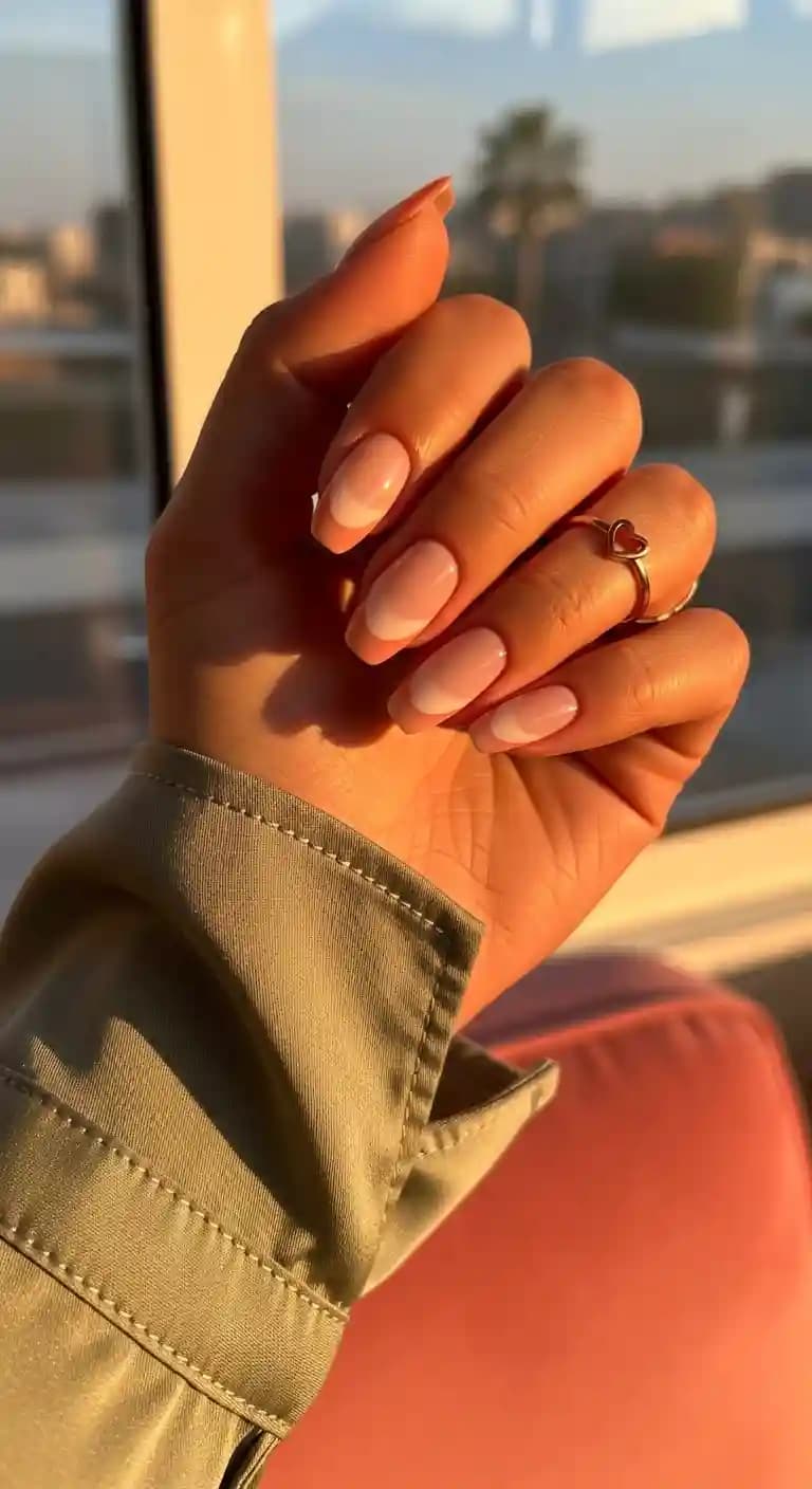 Pale Pink Almond French Tip