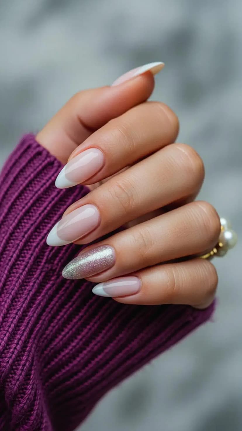 Soft French With Sparkly Silver Accent