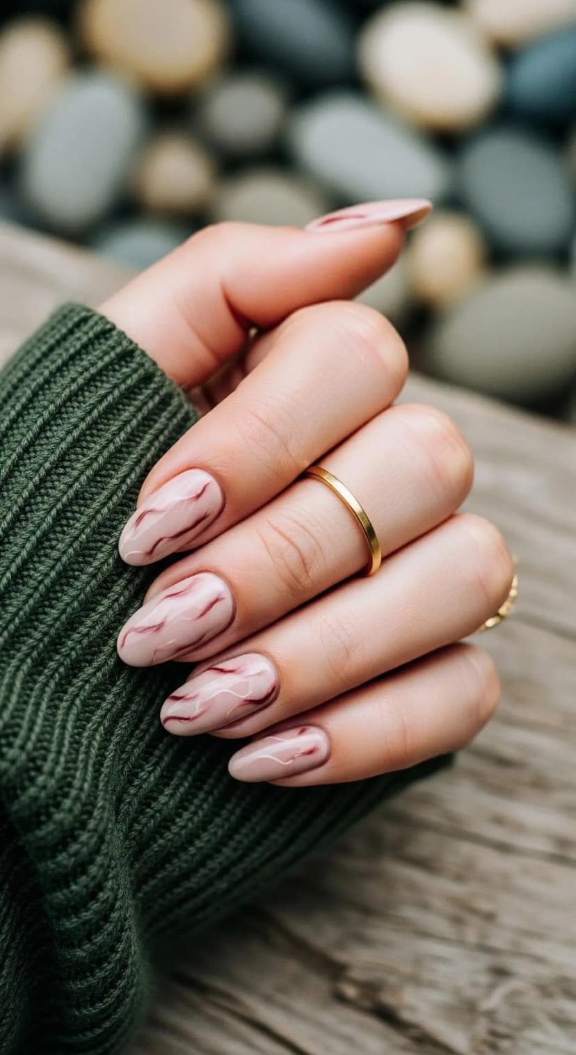 Nude Swirl French Tip