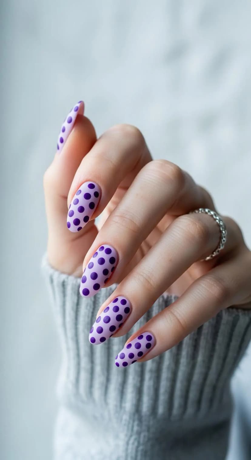 Lavender Polka Dot + Deep Purple Polka Dot