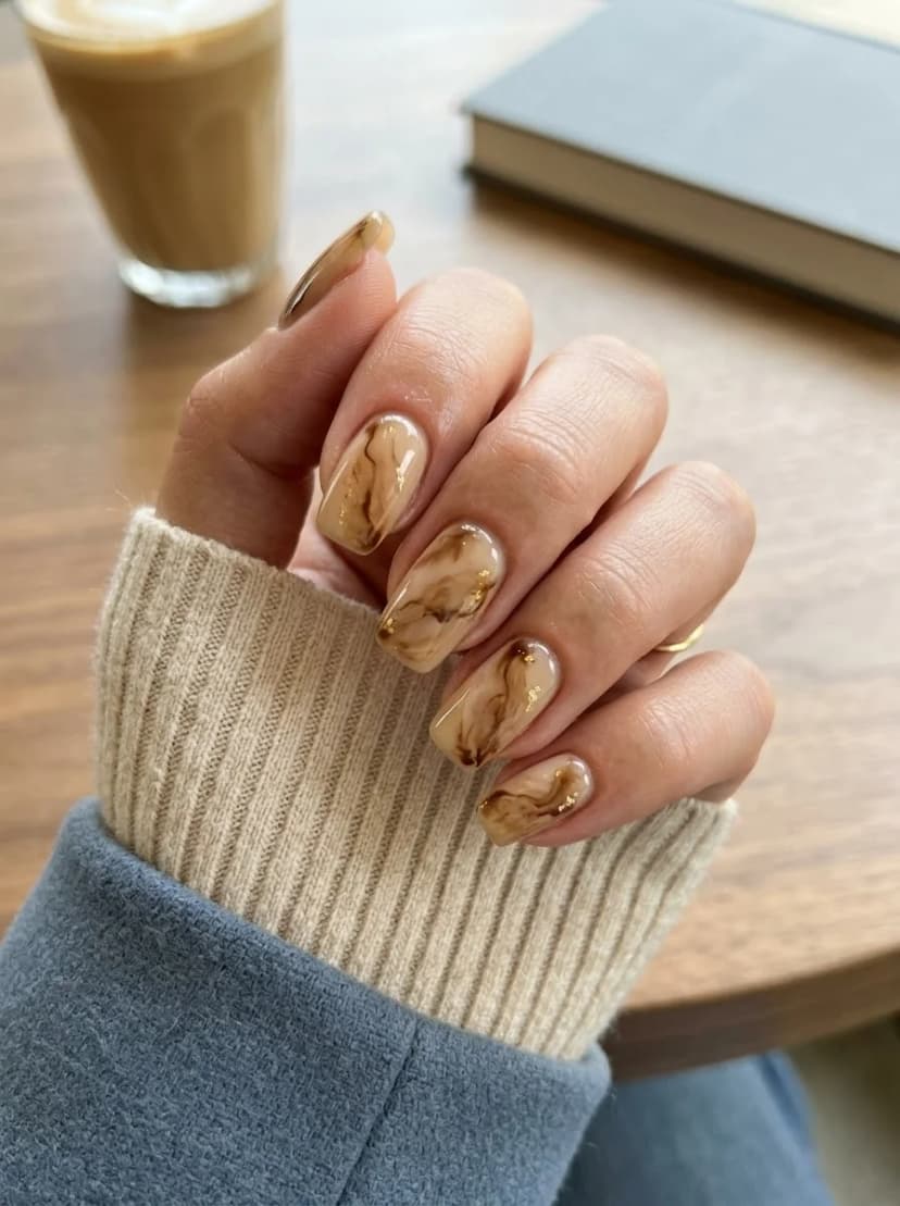 Nude Marble with Gold Flakes