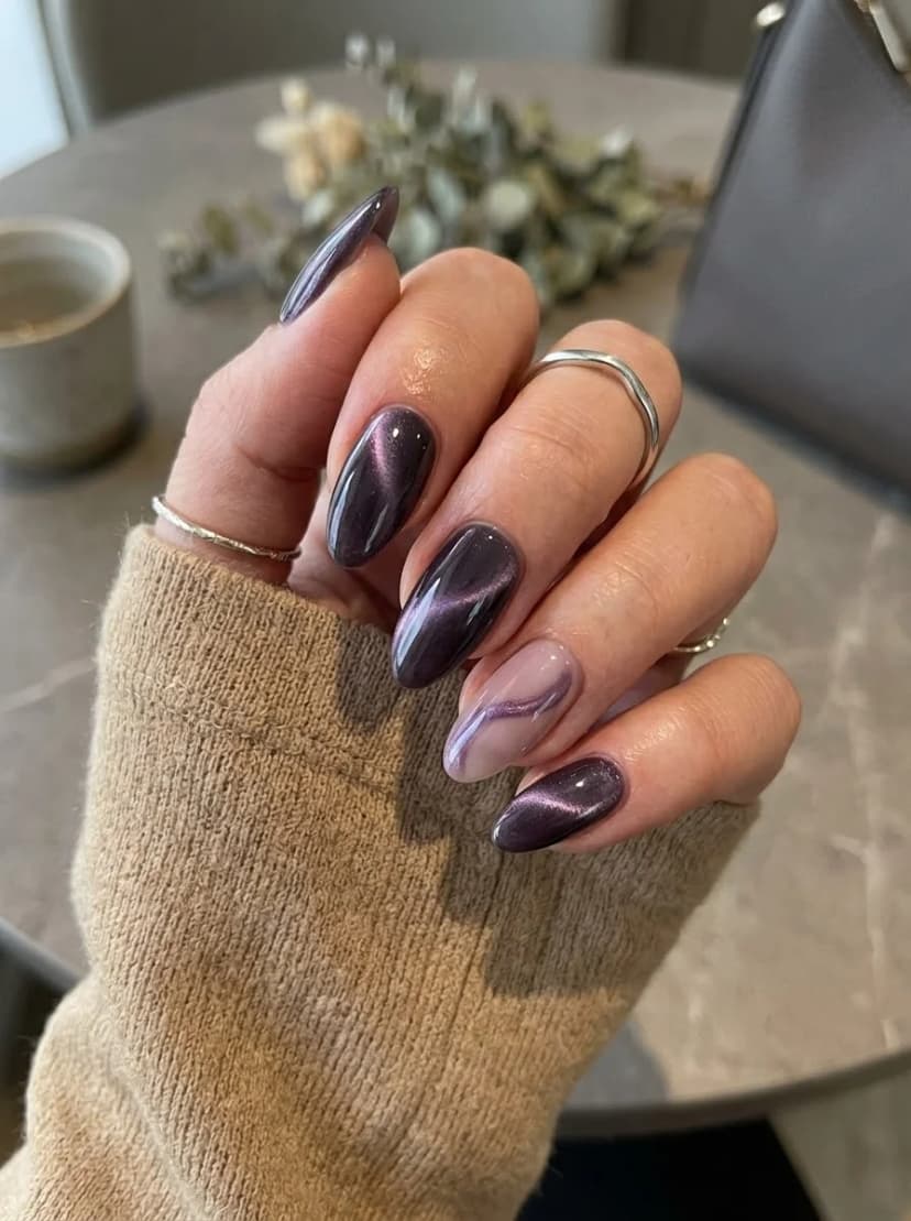 Purple Cat-Eye with Swirl Accent