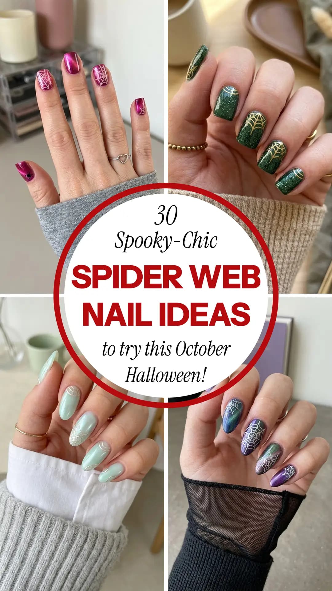 How to Get the Ultimate Gothic Mani: 30 Spooky Spider Web Nail Design