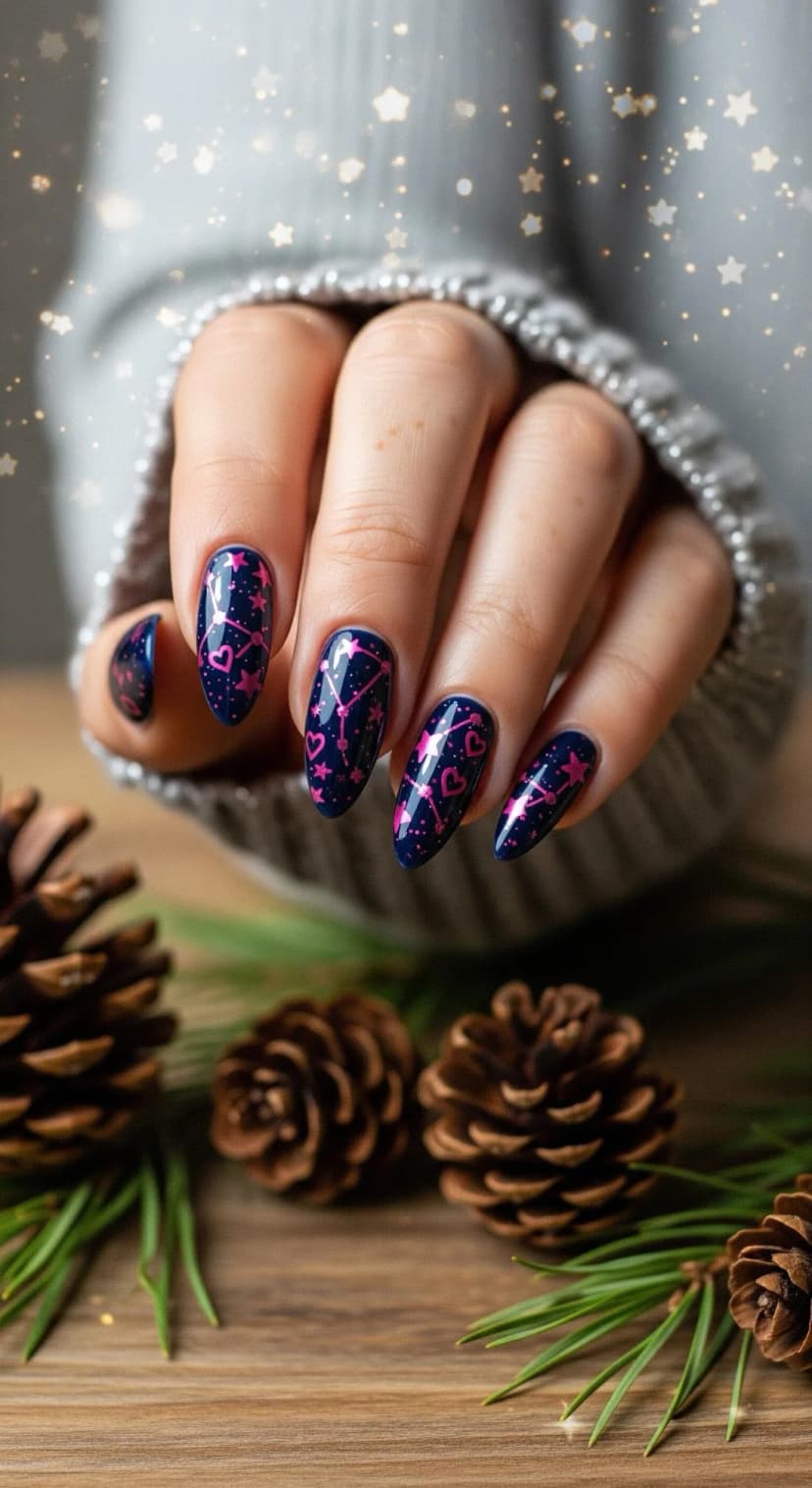 Navy Constellation Nails