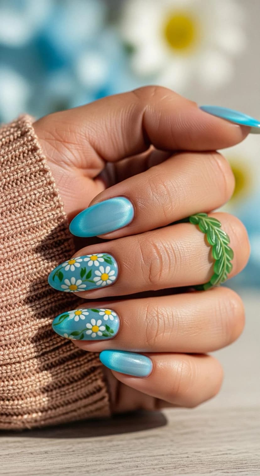 Sky Blue Ombre + Daisy Field Accents