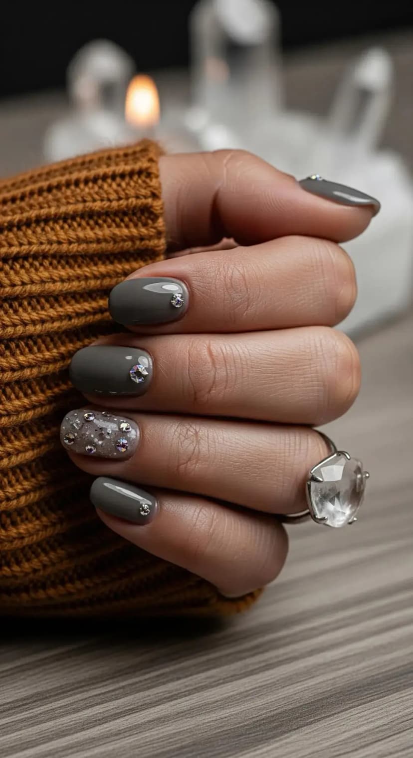 Smokey Quartz Crystal Nails
