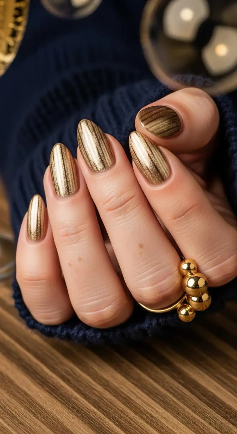 Golden Champagne Nails