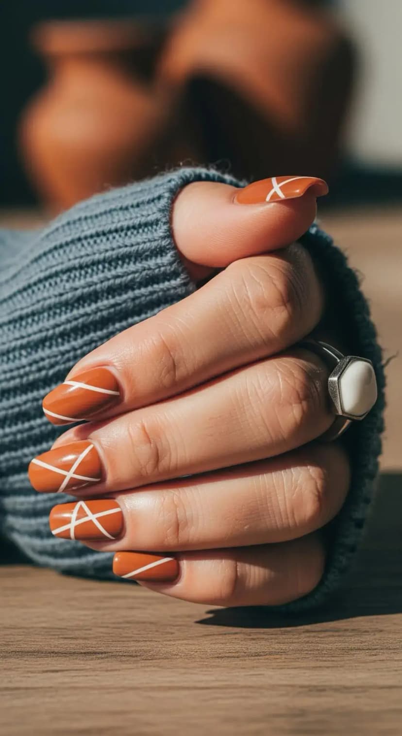 Toasted Terracotta Winter Nails