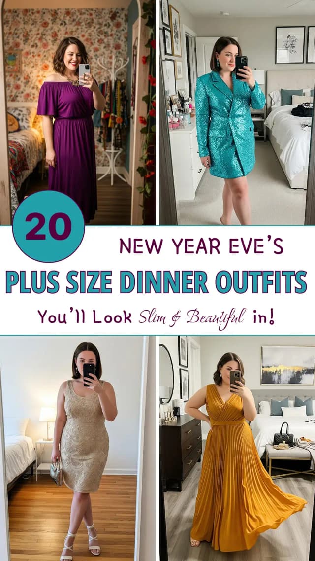 20 New Year's Eve Plus Size Dinner Outfits That'll Make You Shine 2025 ✨👗 | Best NYE Plus Size Outfit Ideas | Stunning Holiday Looks for Curvy Women