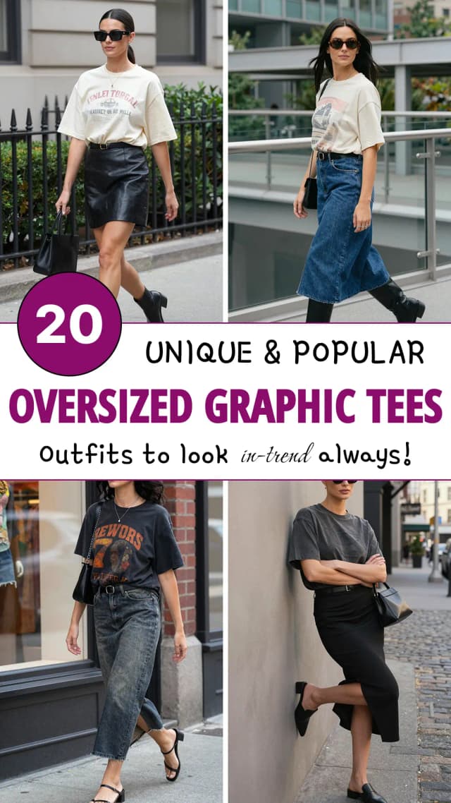 20 Trendy Oversized Graphic Tees Outfits for Women 2026 👕✨ | Best Graphic Tee Outfit Ideas | How to Style Oversized Graphic Tees | Casual Streetwear Fashion