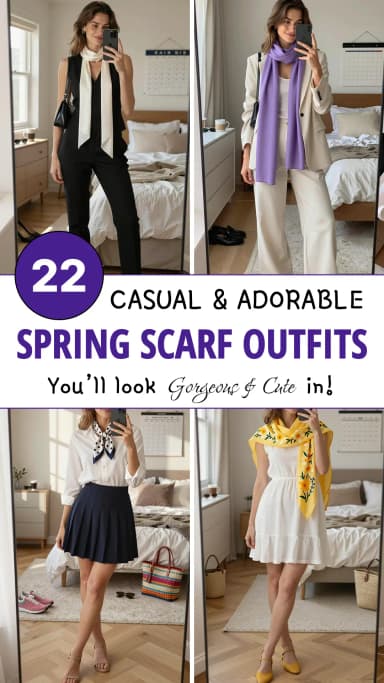 22 Spring Scarf Outfits for Effortless Chic Style 2026 | Best Spring Scarf Outfit Ideas | How to Style Scarves in Spring | Trendy Spring Scarf Fashion