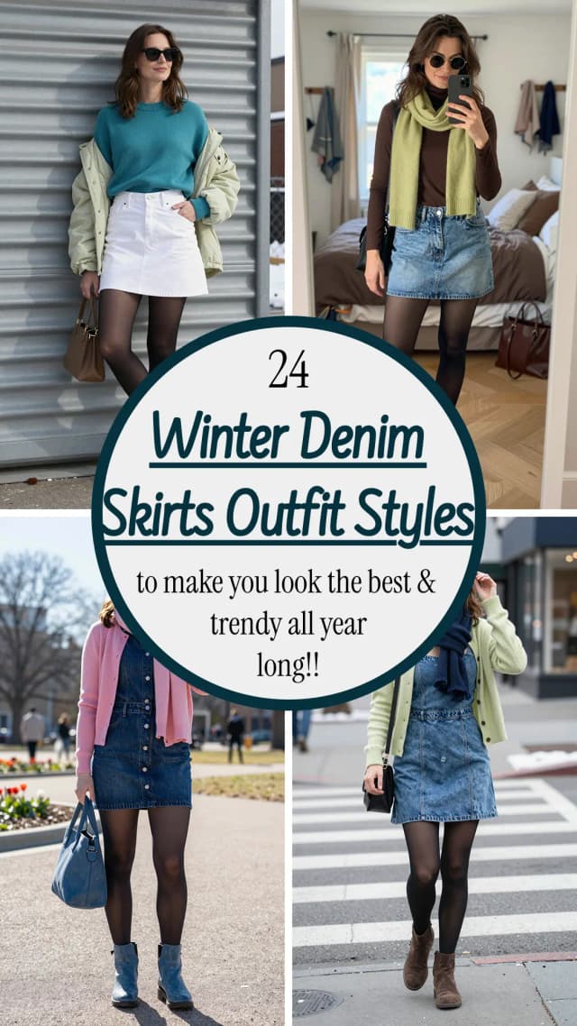 24 Winter Denim Skirt Outfits for Stylish Cold Weather Looks 2026 ❄️✨ | Best Winter Denim Outfit Ideas | How to Style Denim in Winter