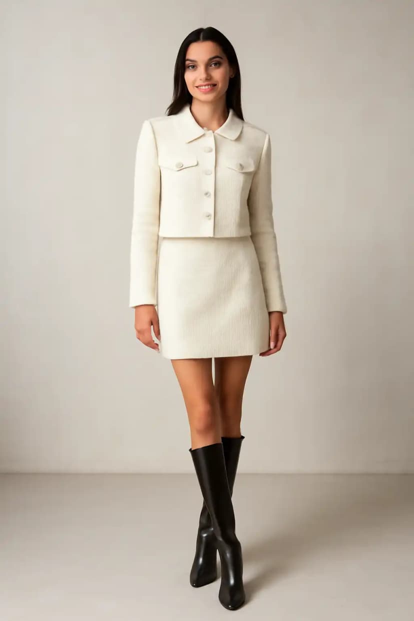 Ladylike Suit (Mod Jacket + Mini Skirt + Slim Boots)