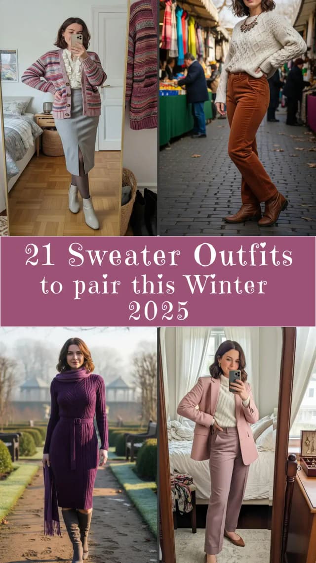21 Cozy Winter Sweater Outfits for Every Occasion 2026 🧶✨ | Best Winter Sweater Outfit Ideas | Stylish Sweater Pairing Ideas | Trendy Winter Sweater Looks