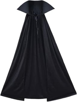 Black Cape with Stand-Up Collar