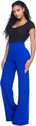 Cemi Ceri Women’s High Waist Wide Leg Dress Pants – Elegant Work Trousers, Office & Casual Wear, Flared Business Slacks