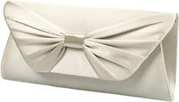 Satin Evening Clutch Handbag (Silver)