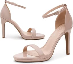 Shoe Land Women’s High Heels – Open Toe Stiletto Heels with Adjustable Ankle Strap | Dressy Sexy Strappy Heeled Sandals for Wedding, Prom, Party & Evening Wear