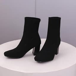 Chunky Block Heel Boots (Black)