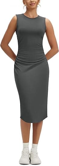 Women's Side Shirred Midi Tank Dress