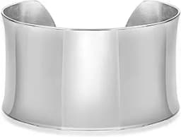Lavari Jewelers 7 Inches Long Wide Open Cuff Bangle Bracelet for Women I 2.5 Inches in Diameter and 1.5 Inches in Height I Ion Plated Stainless Steel or Satin Finish Bangle for Her I Wide Bracelet