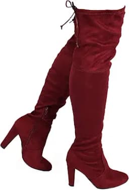 Wild Diva Amaya-01 Women\'s Thigh High Sexy Over The Knee Pullon Trendy Comfortable Chunky High Heel Boots