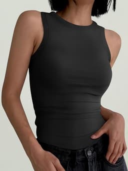 Womens Sleeveless High Neck Tank Tops