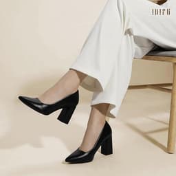 Women's Chunky Block Heels (Black)