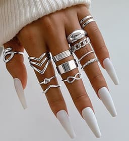 iF YOU 25 Pcs Gold Knuckle Ring Set for Women, Chunky Stackable Finger Midi Rings, Silver Simple Stacking Cute Rings Pack Trendy Stuff Jewelry Gift