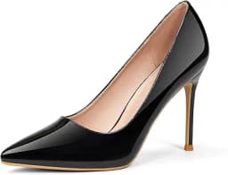 GENSHUO Women\'s Closed Toe Stiletto High Heels Dress 4 Inch Heeled Pointed Toe Party Homecoming Wedding Pump Shoes