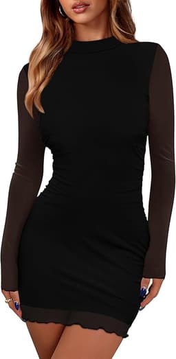 Bodycon Mock Neck Mini Dress