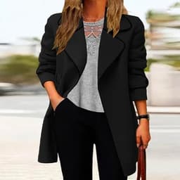 Casual Blazer Jacket for Women (Black)
