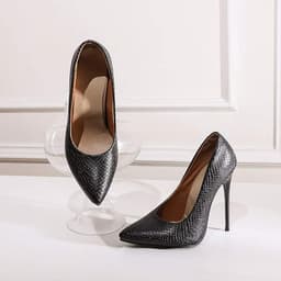 High Heel Pointed Toe Shoes (Black)
