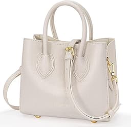 Small Genuine Leather Handbag (White)