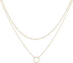 18k Gold Plated Layered Heart Necklace Pendant