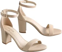Ankis Heels for Women Open Toe Ankle Strap Chunky Heel Sandals 2.75 Inch
