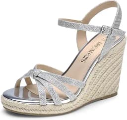 DREAM PAIRS Wedge Sandals for Women Dressy Summer, Platform Espadrille Strappy Casual Braided Heels Comfortable with Open Toe and Ankle Strap