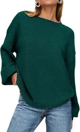 PRETTYGARDEN Women\'s 2025 Fall Sweaters Casual Crew Neck Long Sleeve Pullover Tops Ribbed Knit Loose Fit Winter Clothes