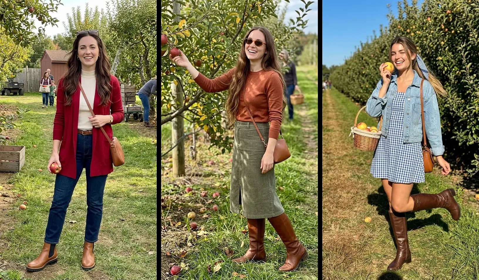Cute & stylish apple picking outfit ideas for women