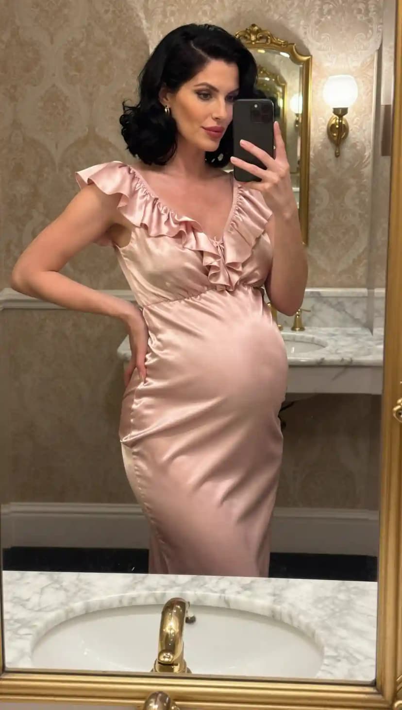 Pink Satin Ruffle Slip Dress