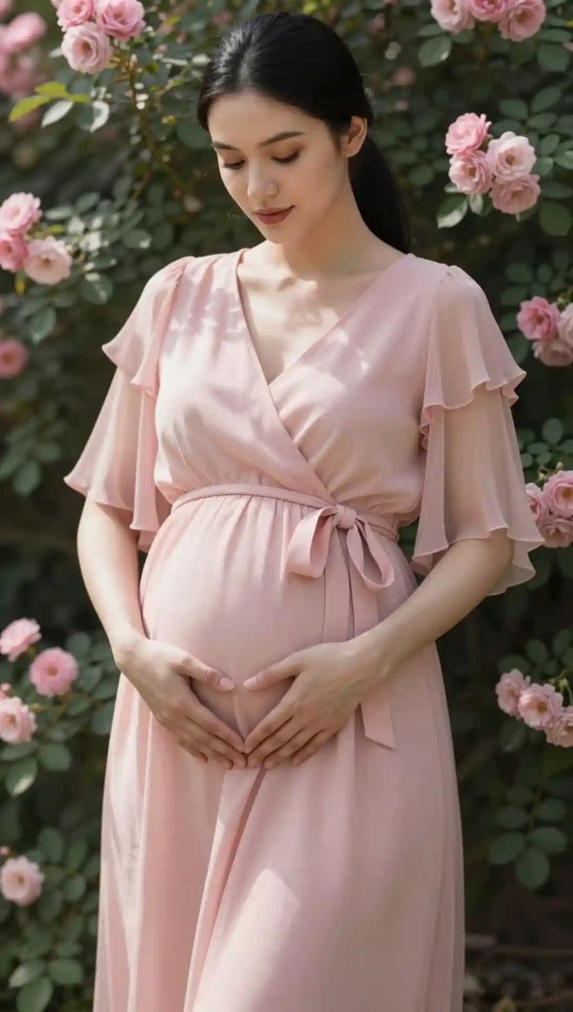 Pink Chiffon Wrap Maxi Dress