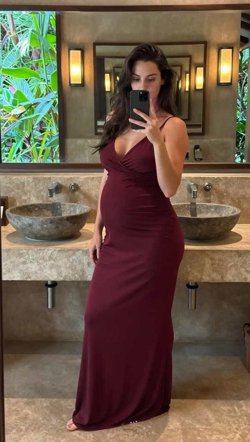 Burgundy Jersey Maxi Dress