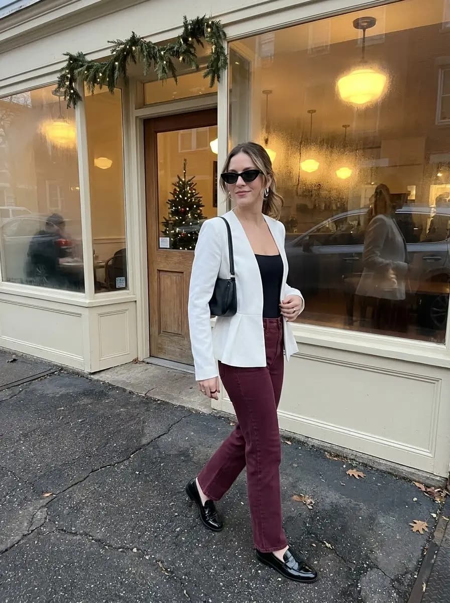 White + Black + Burgundy = Classy Combo